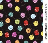 dice colorful textile seamless pattern