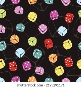 dice colorful textile seamless pattern
