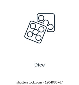 Dice concept line icon. Linear Dice concept outline symbol design. This simple element illustration can be used for web and mobile UI/UX.