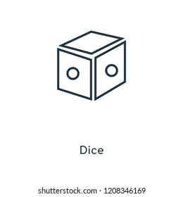 Dice concept line icon. Linear Dice concept outline symbol design. This simple element illustration can be used for web and mobile UI/UX.