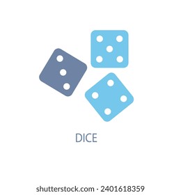 Dice concept line icon. Simple element illustration. Dice concept outline symbol design.