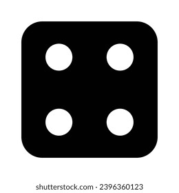 Dice cube, casino game. Black icon on white background. Game dice. Set of game dice, isolated on white background. Dice in a flat. Vector illustration.