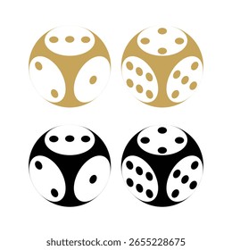 Dice cube, casino game logo vector template