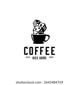 Cubo de dados e uma xícara de café 