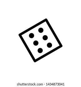 Dice cube icon, casino game.