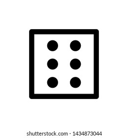 Dice cube icon, casino game.