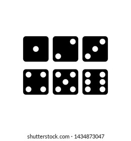 Dice cube icon, casino game.