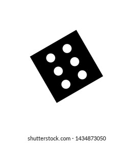 Dice cube icon, casino game.