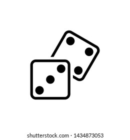Dice cube icon, casino game.