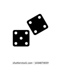 Dice cube icon, casino game.