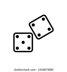 Dice cube icon, casino game.