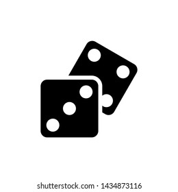 Dice cube icon, casino game.