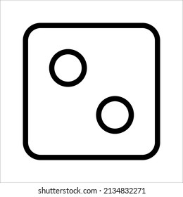 Dice cube icon, casino game. Black icon vector illustration on white background.