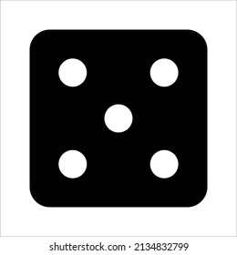 Dígale el icono del cubo, juego del casino. Ilustración vectorial de icono negro sobre fondo blanco.