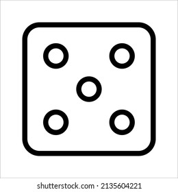 Würfel Symbol, Casino-Spiel. Schwarzes Symbol, Vektorgrafik auf weißem Hintergrund.