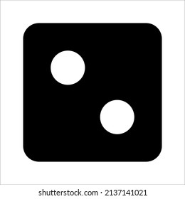 Würfel Symbol, Casino-Spiel. Schwarzes Symbol, Vektorgrafik auf weißem Hintergrund.