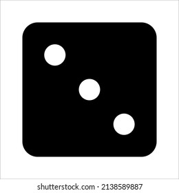 Dígale el icono del cubo, juego del casino. Ilustración vectorial de icono negro sobre fondo blanco.