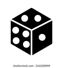 Dice cube icon, casino game color editable