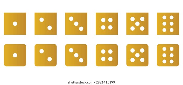 Dice Cube Icon, Dice Die Icon Set, dice on white background