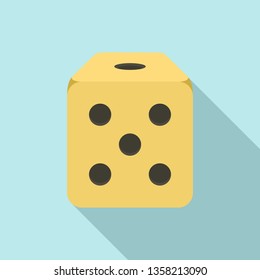 Dice cube icon. Flat illustration of dice cube vector icon for web design