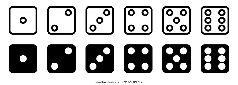 Würfelsymbol. Spielzeichen. Vektorgrafik