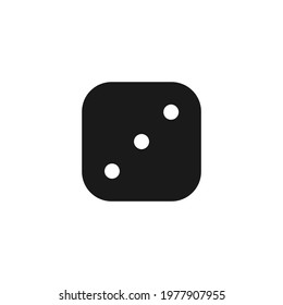 Dice cube icon for mobile and web games UI design, gambling, chance games concept.