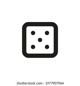 Dice cube icon for mobile and web games UI design, gambling, chance games concept.