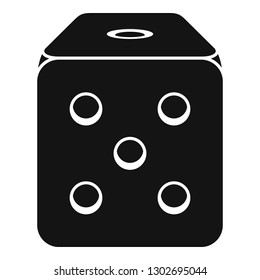 Dice cube icon. Simple illustration of dice cube vector icon for web design isolated on white background