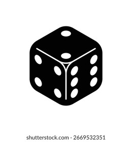 Icono de cubo de dados. Símbolo de dados de seis lados aislado sobre fondo blanco. Ilustración vectorial.