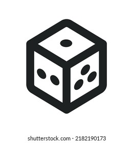 Dice Cube with Outline Style
