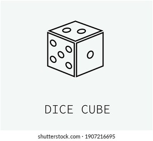 Dice cube vector icon. Editable stroke. Symbol in Line Art Style for Design, Presentation, Website or Apps Elements, Logo. Pixel vector graphics - Vector