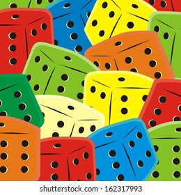 dice, cube, vector multicolored background