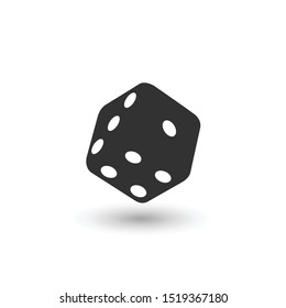 Dice cube. Dice with white dots on a white background. 3D effect Vector illustration.