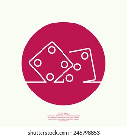 dice cubes. Concept of winning and success. 