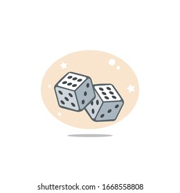 dice cubes flat icon design element