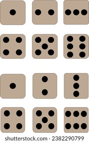 dice cubes of gray color with black outlines