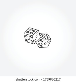 dice cubes line icon. dice cubes isolated line icon