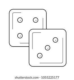 Dice cubes vector line icon isolated on white background. Dice cubes line icon for infographic, website or app. Icon designed on a grid system.