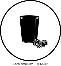 dice cup with dices symbol