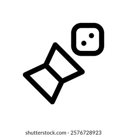 Dice cup. Editable stroke vector icon.