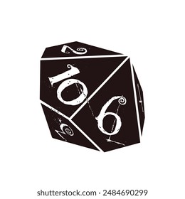 Dice d10, dice rpg vector icon	