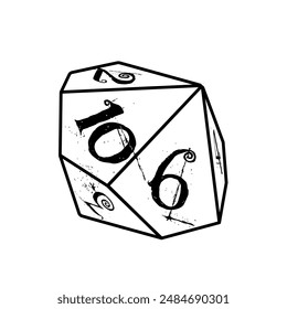 Dice d10, dice rpg vector icon	