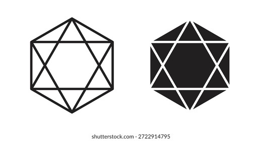 Dice d20 icono diseña la colección para el móvil, ui, Web.