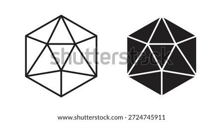 Dice d20 icon. filled flat sign for mobile concept and web design