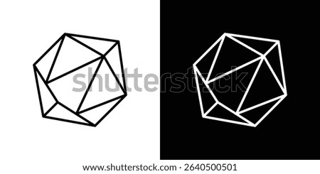 Dice d20 icon Graphic vector set for ui design