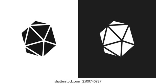 Dice d20 icono de línea de arte Vector