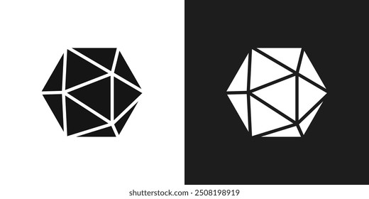 Dice d20 icono logo conjunto Vector