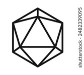 Dice D20 Icon Set Role-Playing Dice Illustrations for Gaming and Entertainment