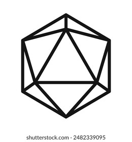 Dice D20 Icon Set Role-Playing Dice Illustrations for Gaming and Entertainment