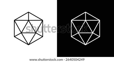 Dice d20 icon symbol concept for graphic design, Website, UI. EPS